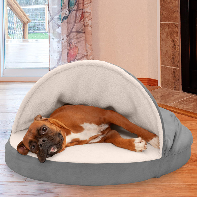 Faux Sheepskin Memory Top Foam Pet Bed